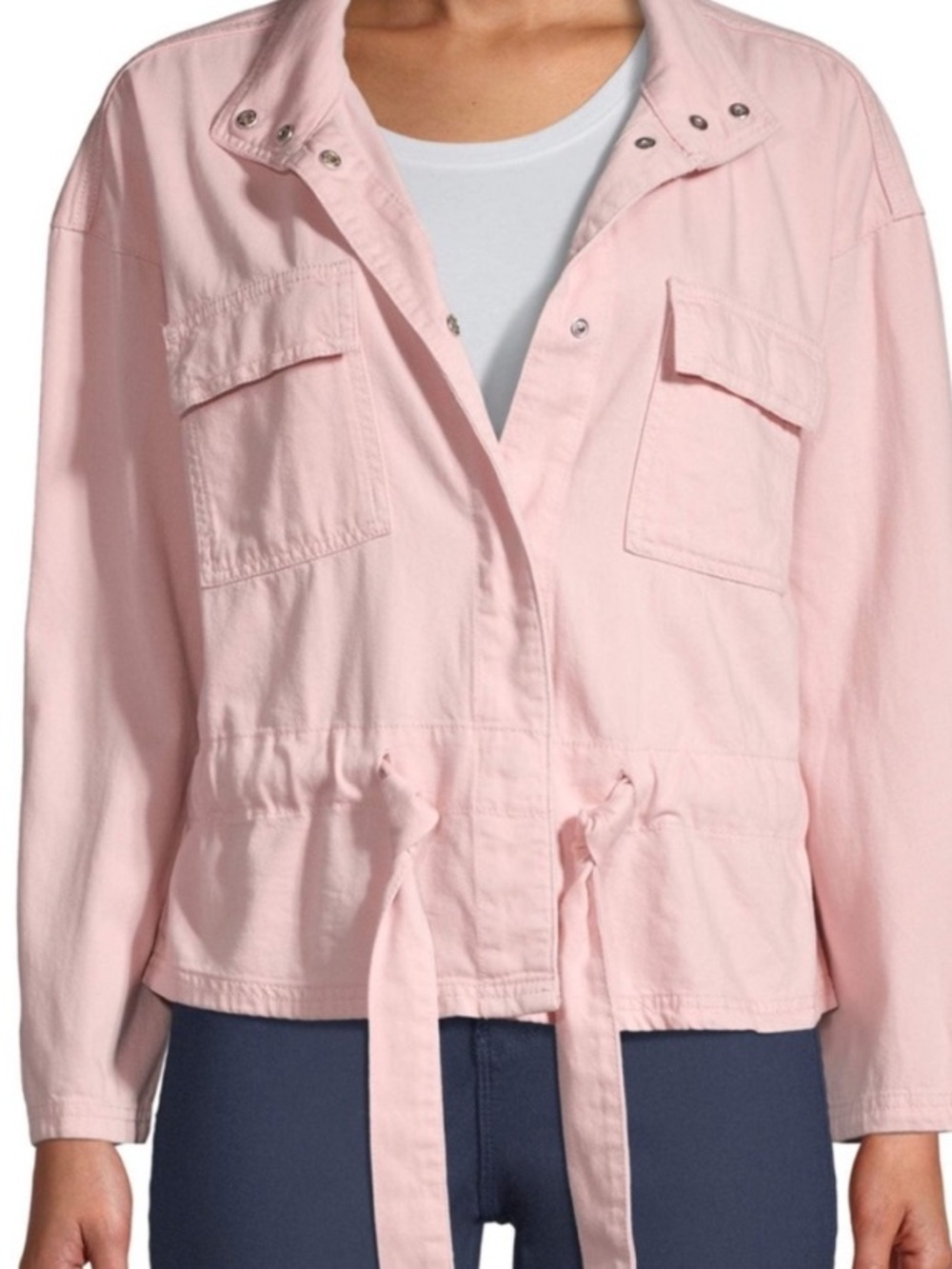 TIME & TRU Utility Jacket Drawstring Pink Women’s Size XL 16/18